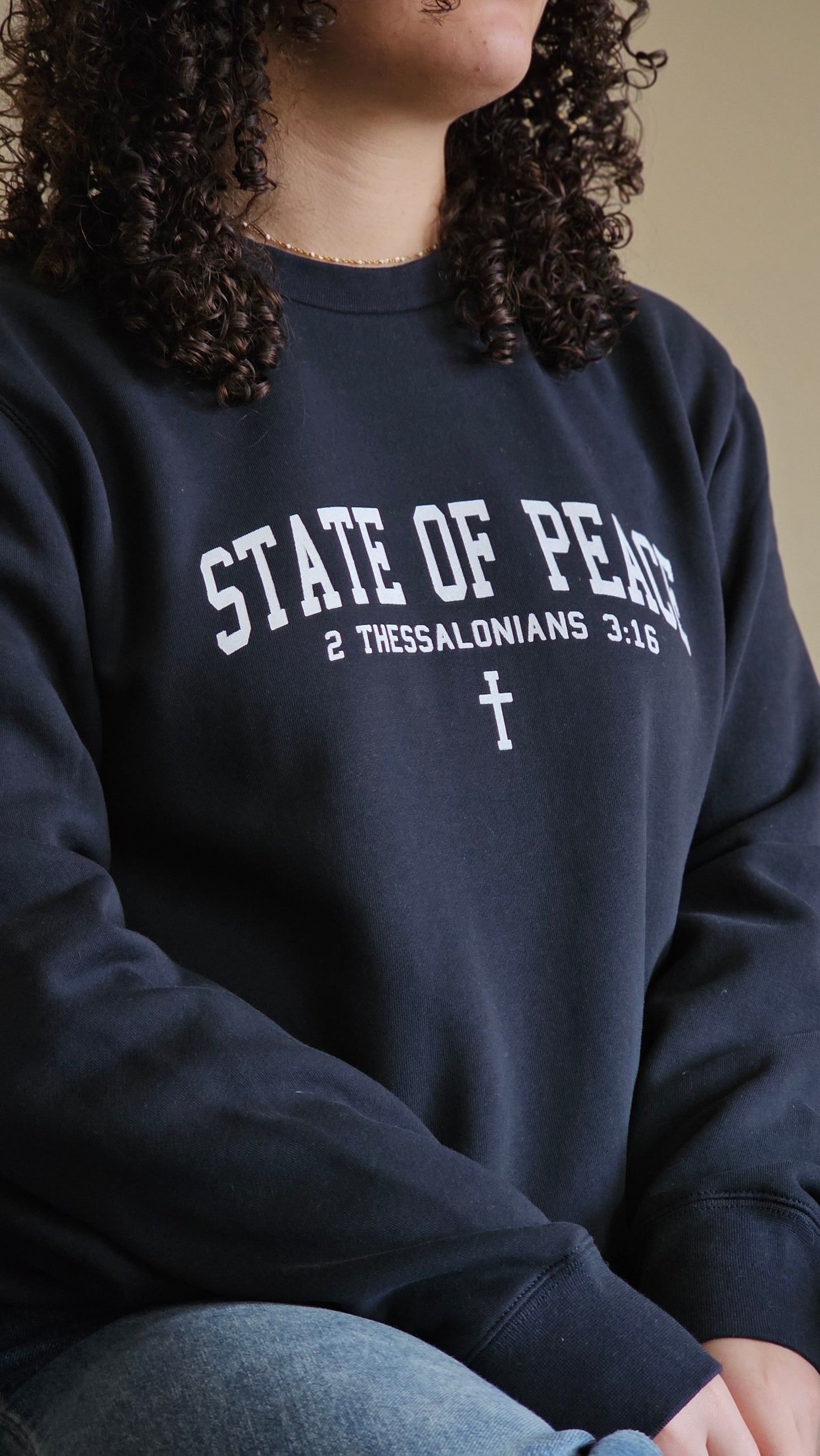 State Of Peace Sweatshirt- Dark Navy