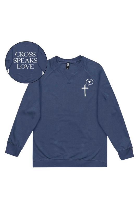 Blue - Cross Speaks Love Sweatshirt