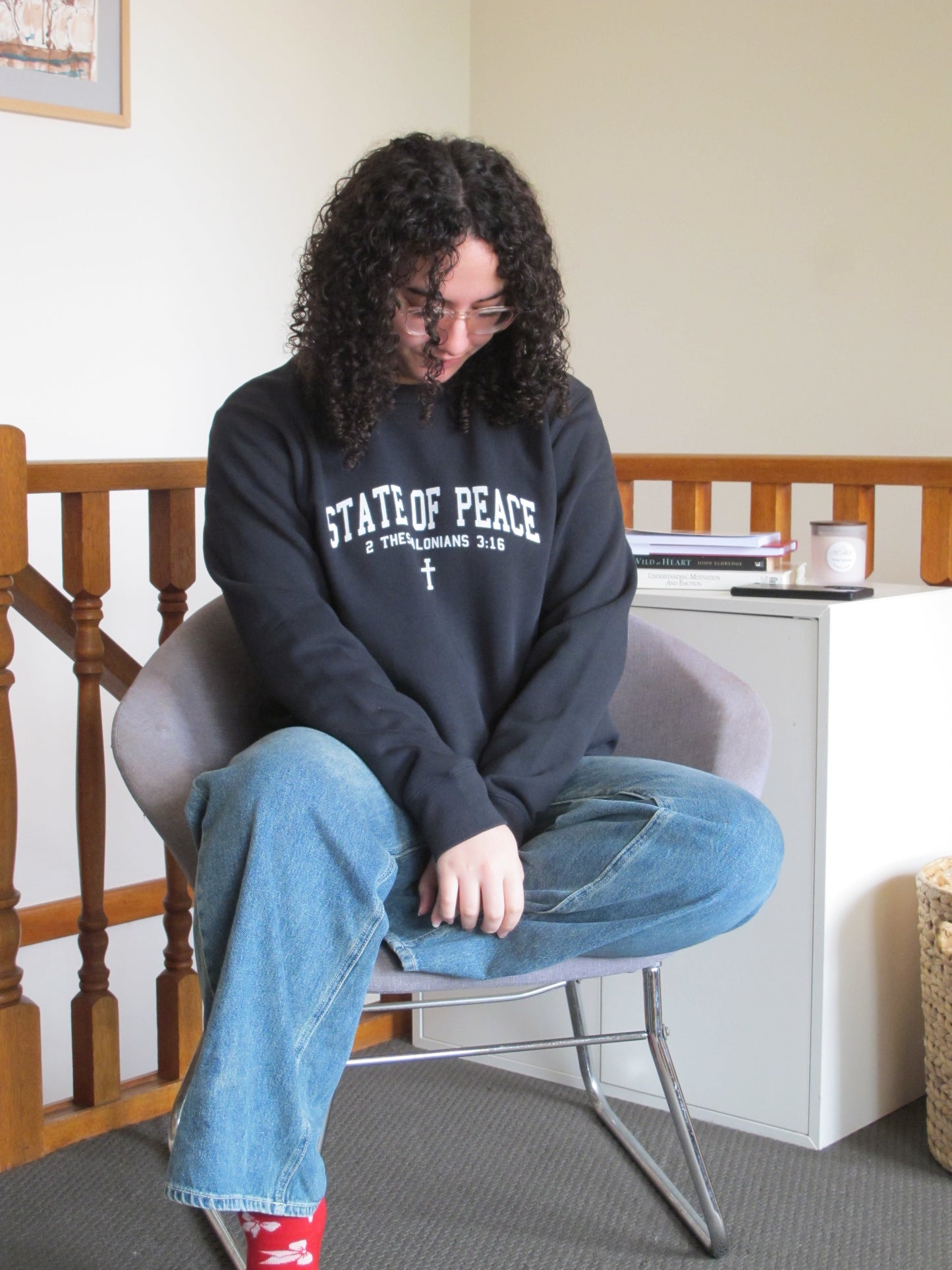 State Of Peace Sweatshirt- Dark Navy
