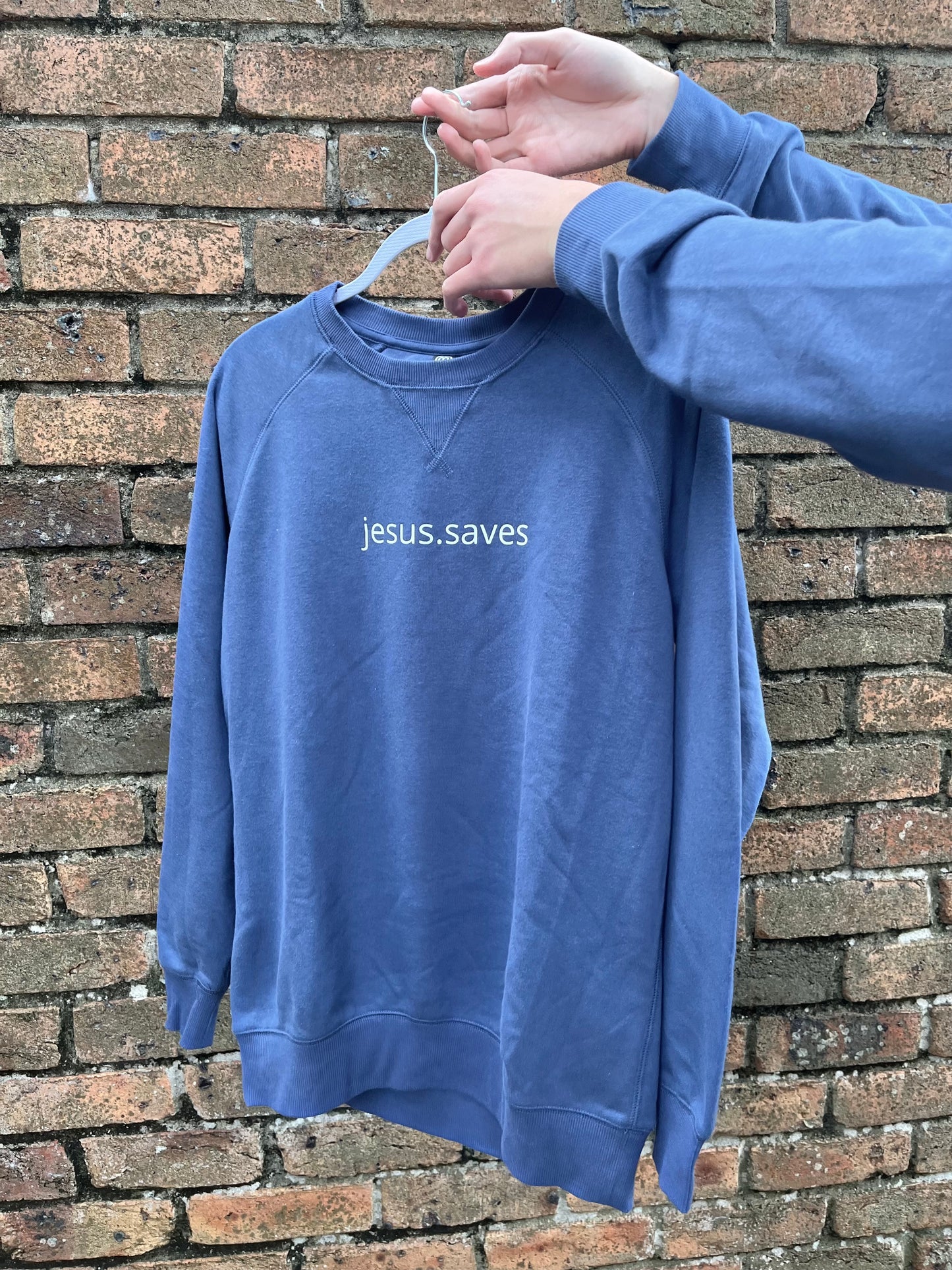 Blue - jesus.saves sweatshirt
