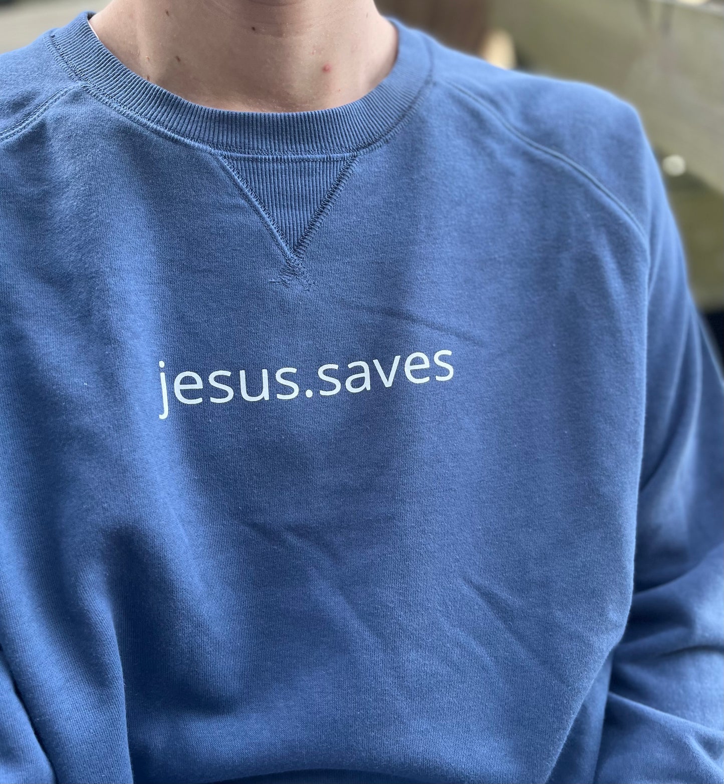 Blue - jesus.saves sweatshirt