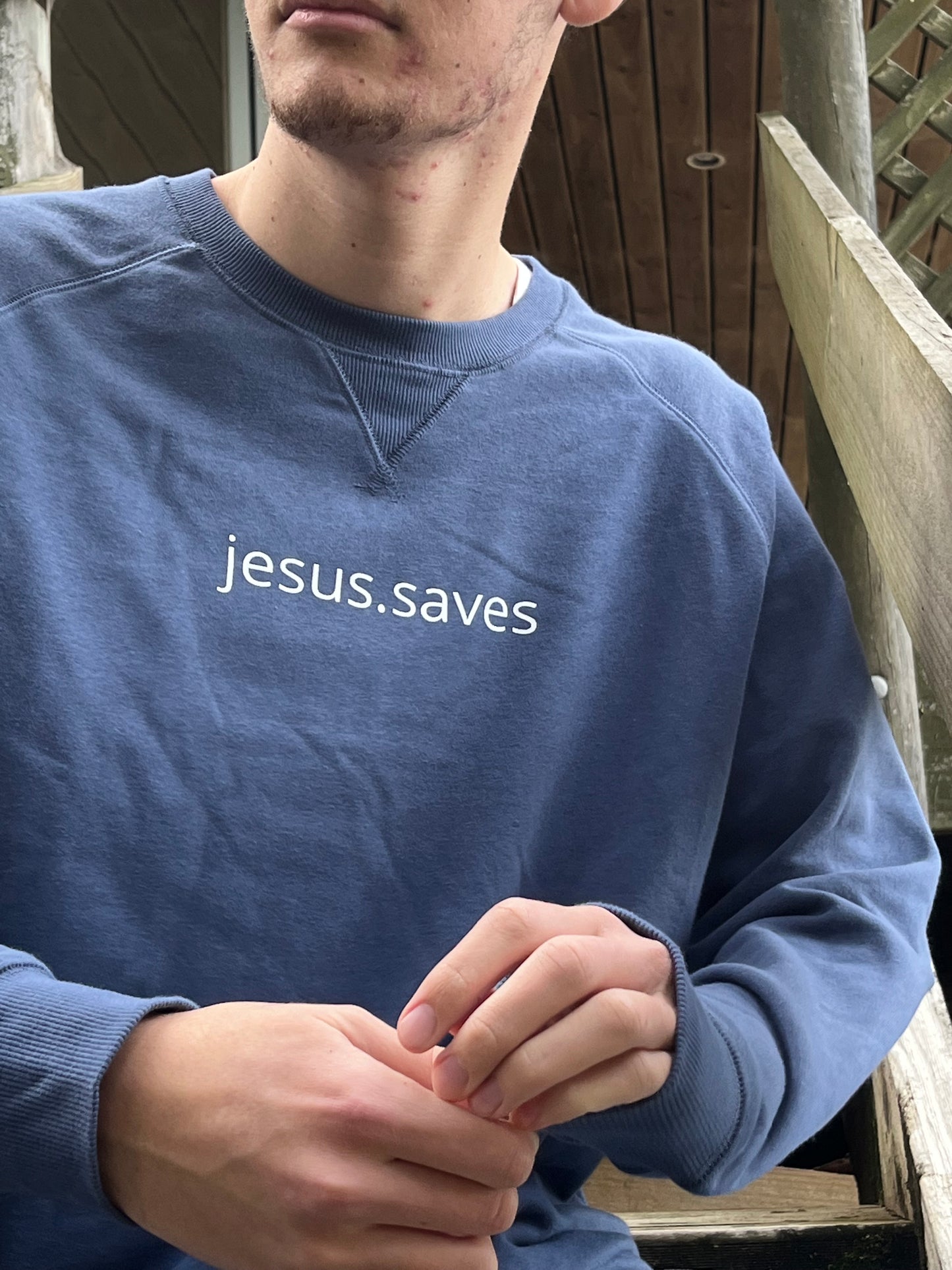 Blue - jesus.saves sweatshirt