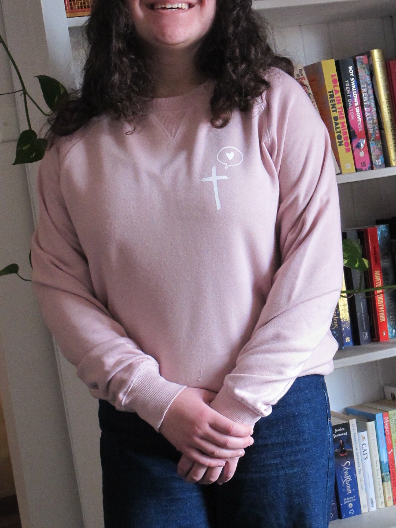 Cross Speaks Love- Pink Sweatshirt