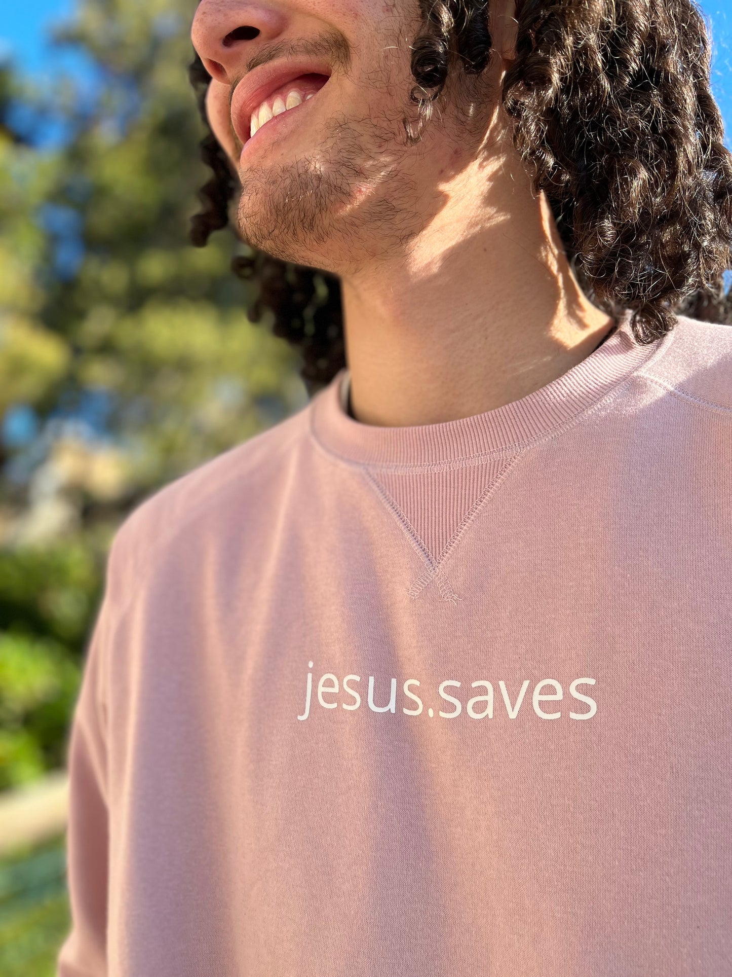 Blush - jesus.saves sweatshirt