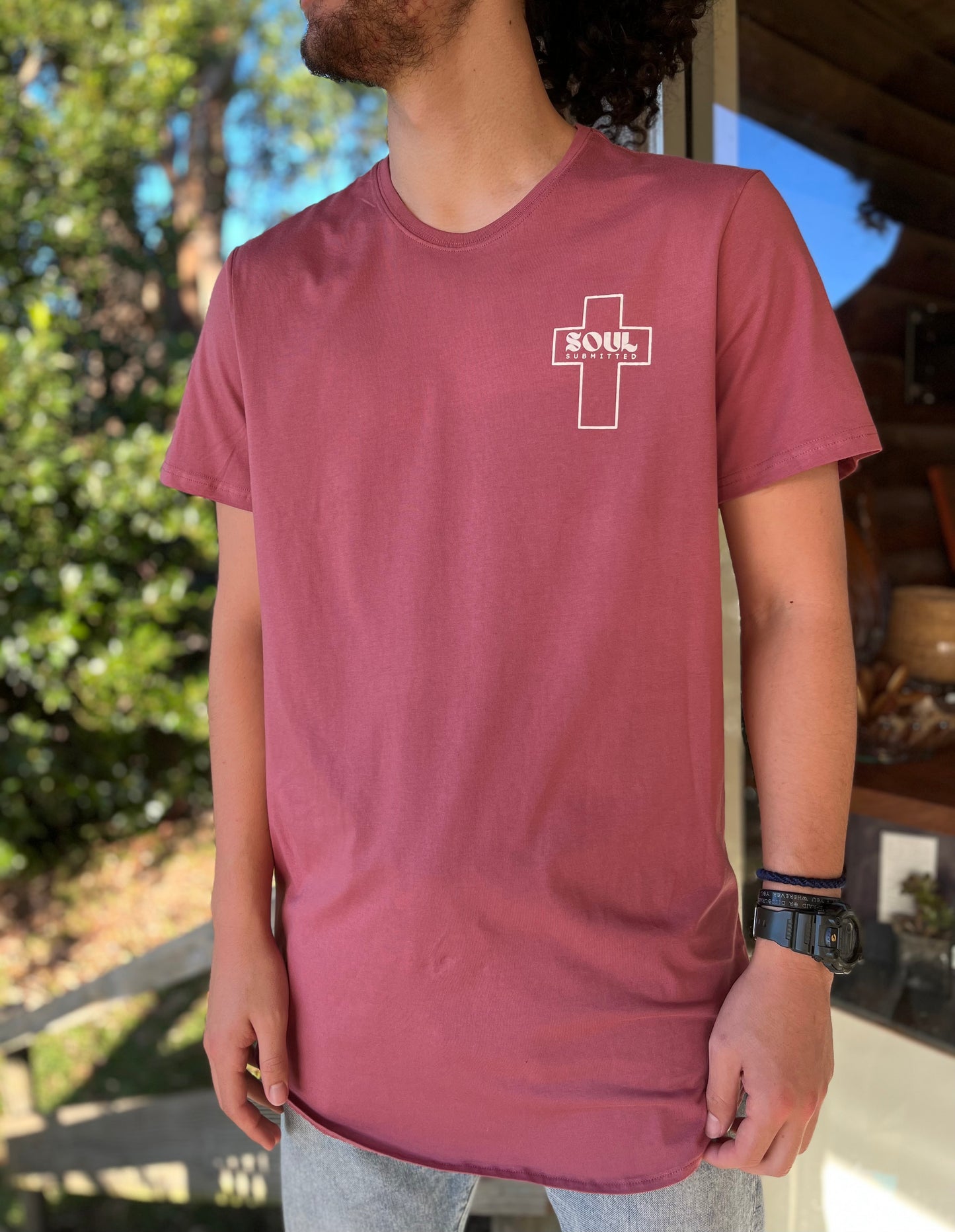 Soul Submitted Longline T-shirt- Plum