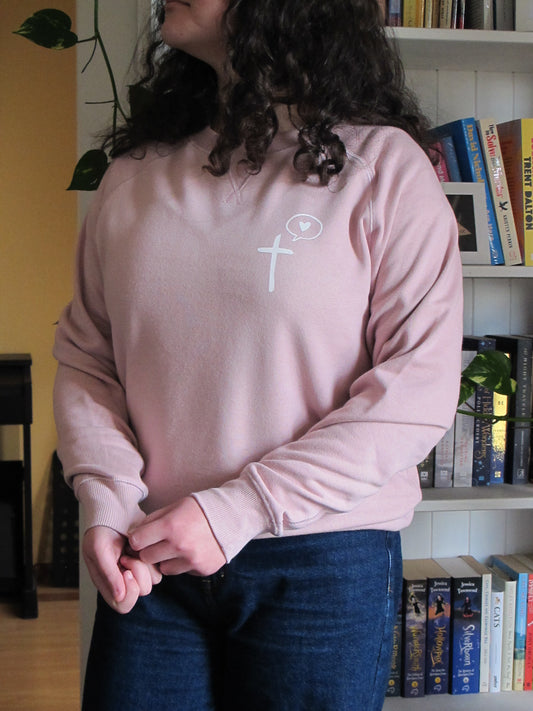 Cross Speaks Love- Pink Sweatshirt