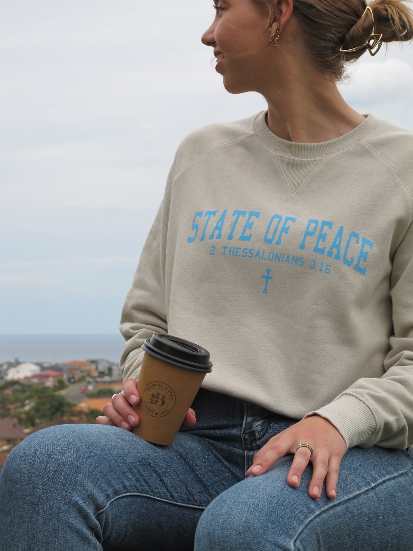 State Of Peace Sweatshirt- Sand