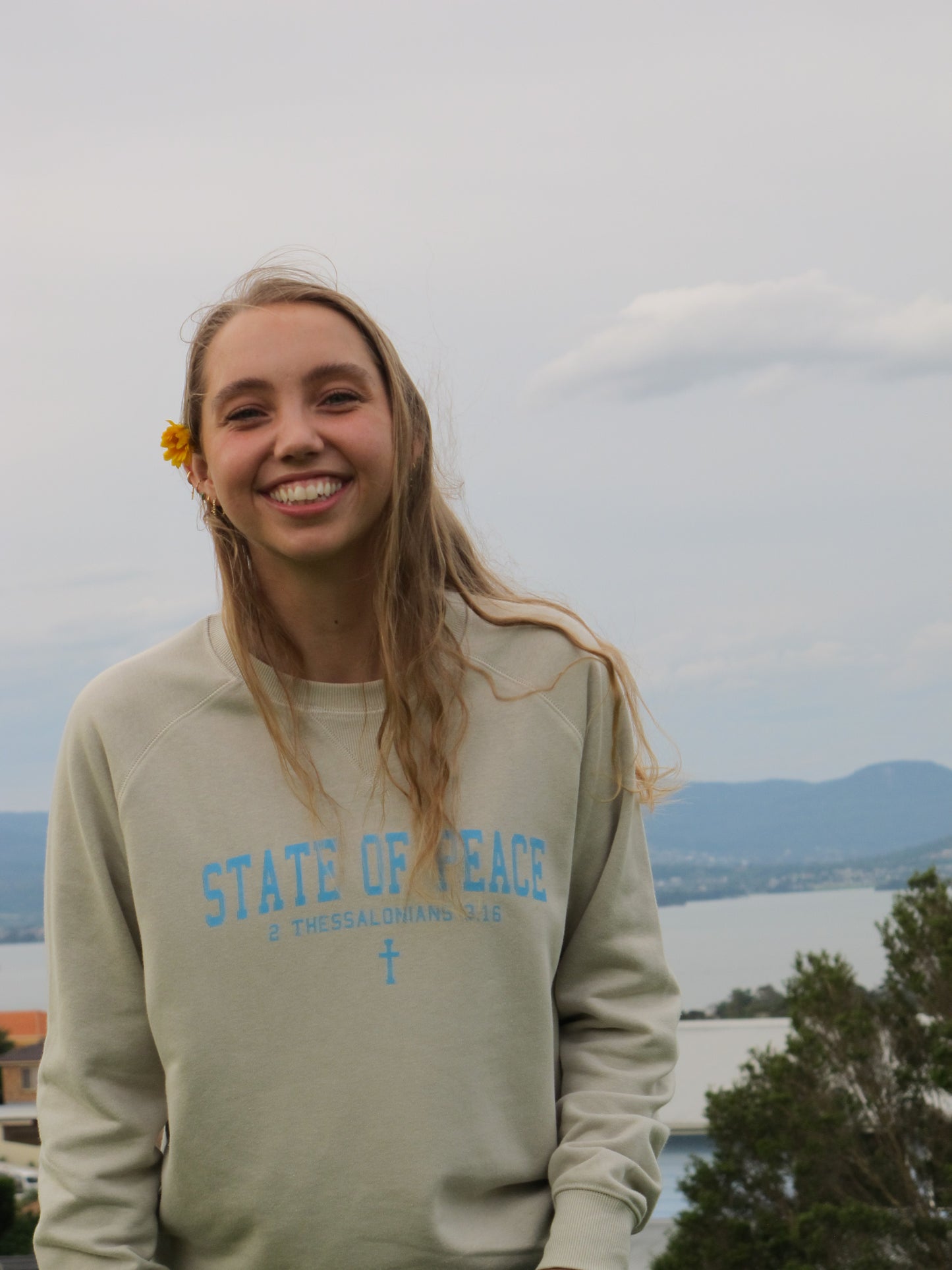 State Of Peace Sweatshirt- Sand